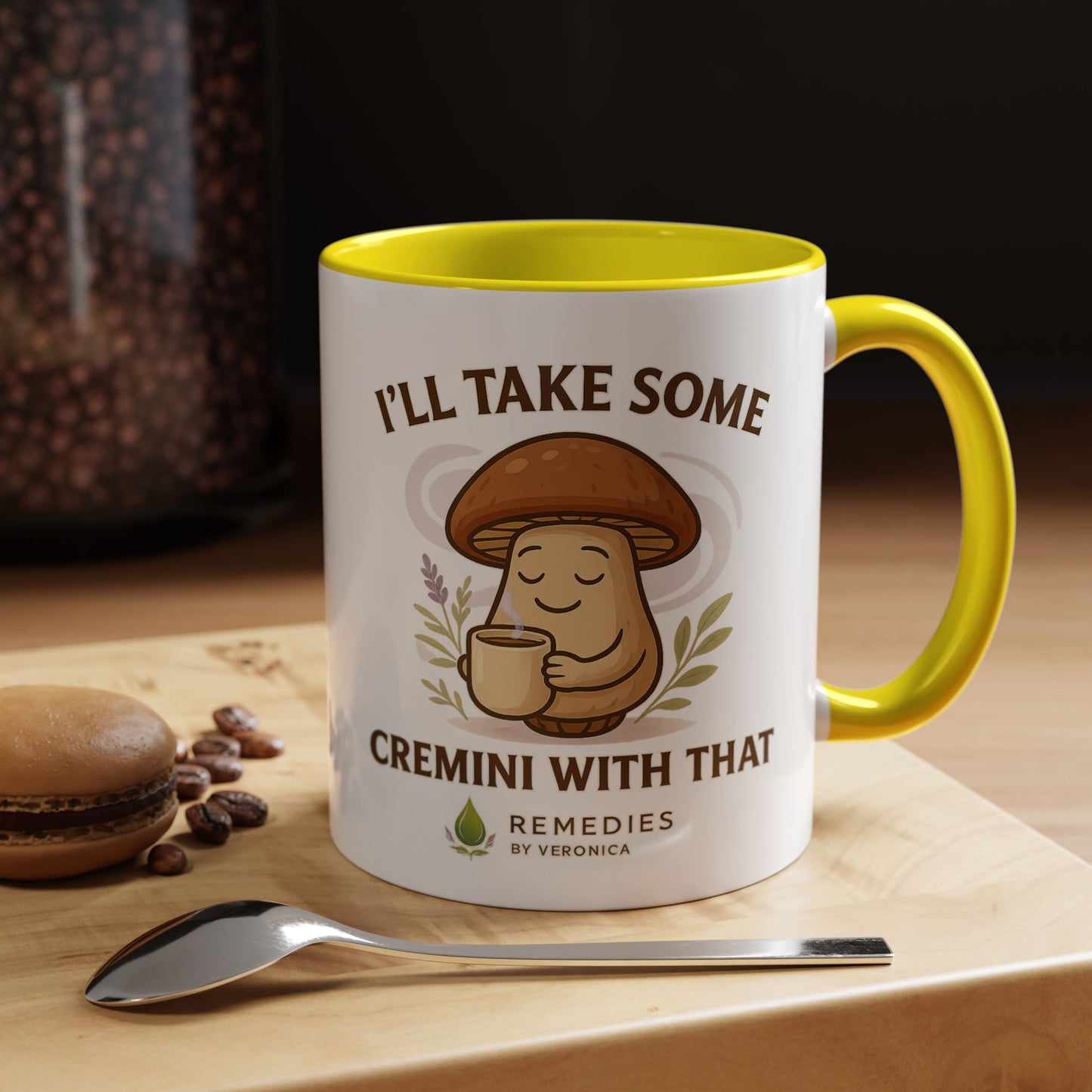 Mushroom Coffee Mug - "I'll Take Some Cremini With That" (SHIPS FREE)