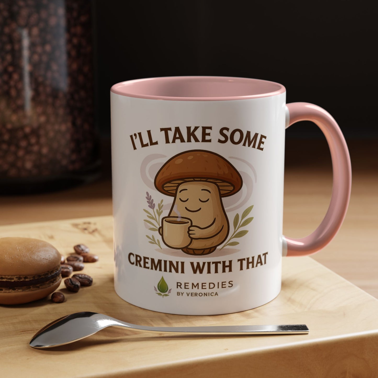 Mushroom Coffee Mug - "I'll Take Some Cremini With That" (SHIPS FREE)