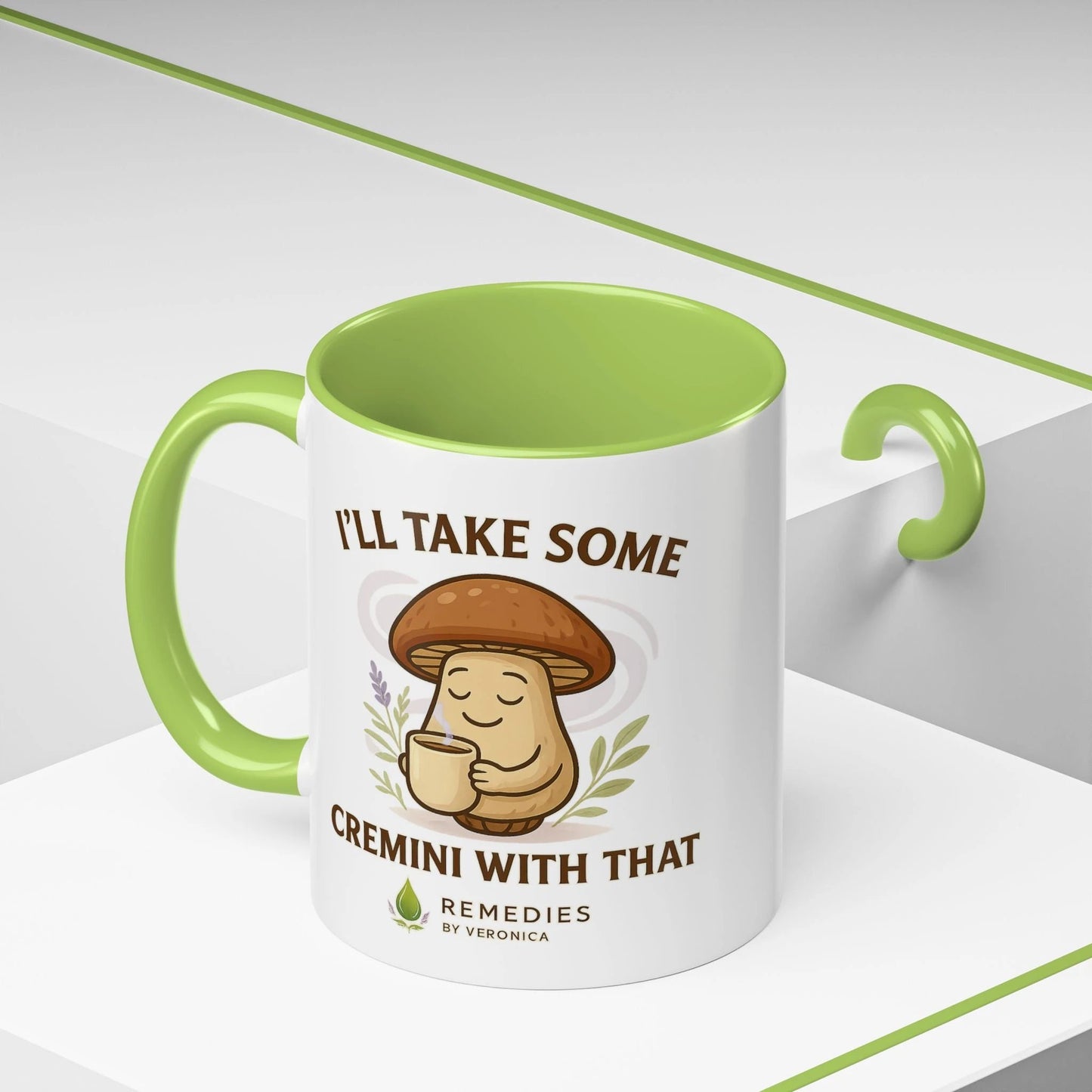 Mushroom Coffee Mug - "I'll Take Some Cremini With That" MULTIPLE COLOR OPTIONS by Printify