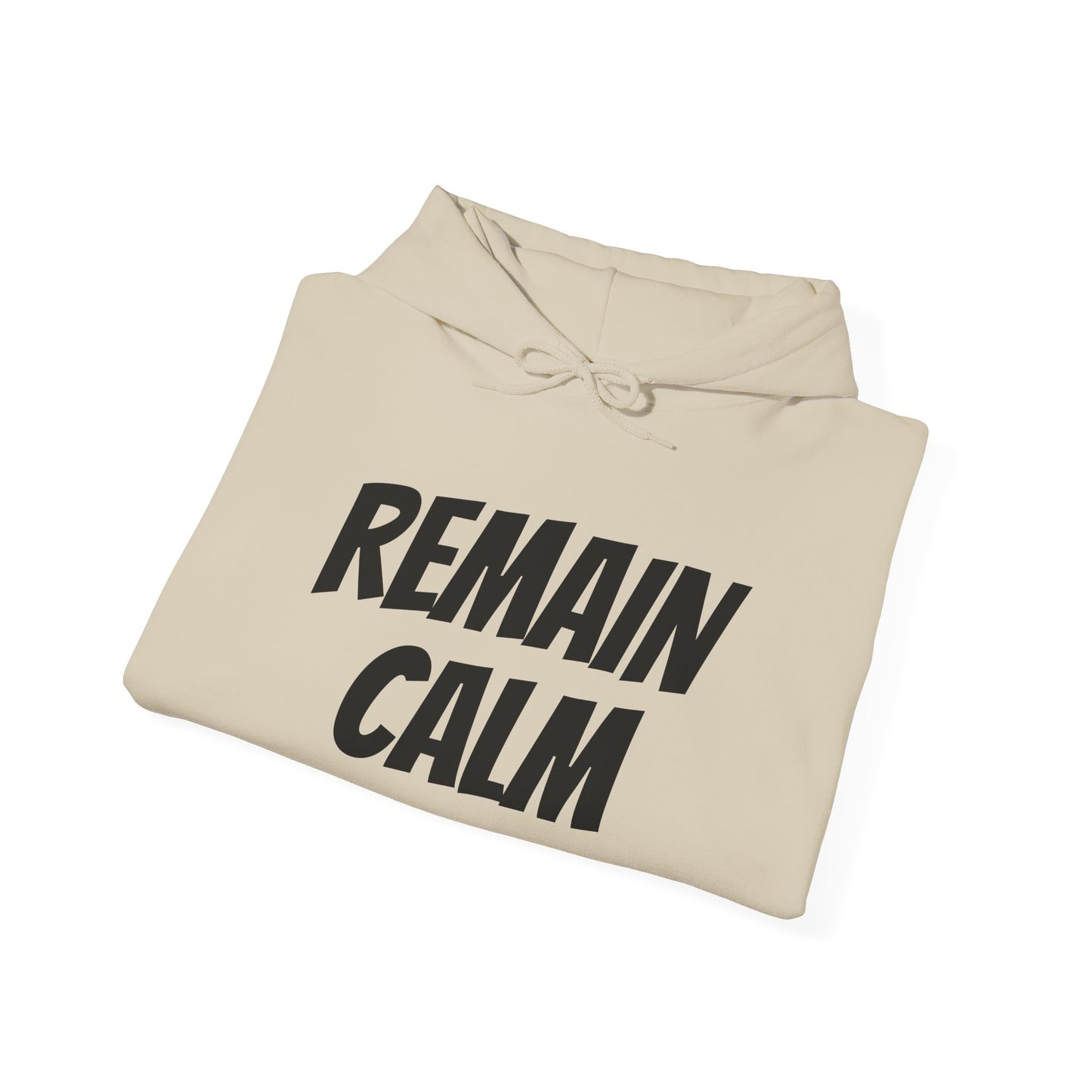 Relaxed Fit Hoodie with 'Remain Calm' Design - Perfect for Stress Relief & Everyday Comfort