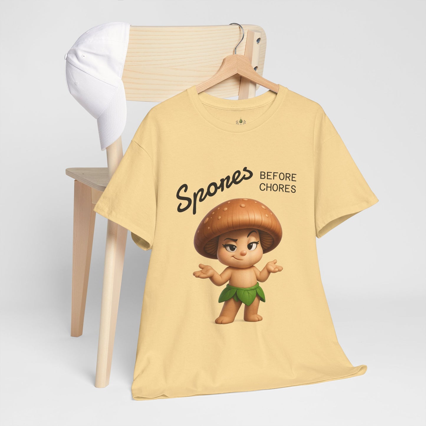 T-Shirt Cute Funny Mushroom Pun Tee Spores Before Chores - FREE SHIPPING