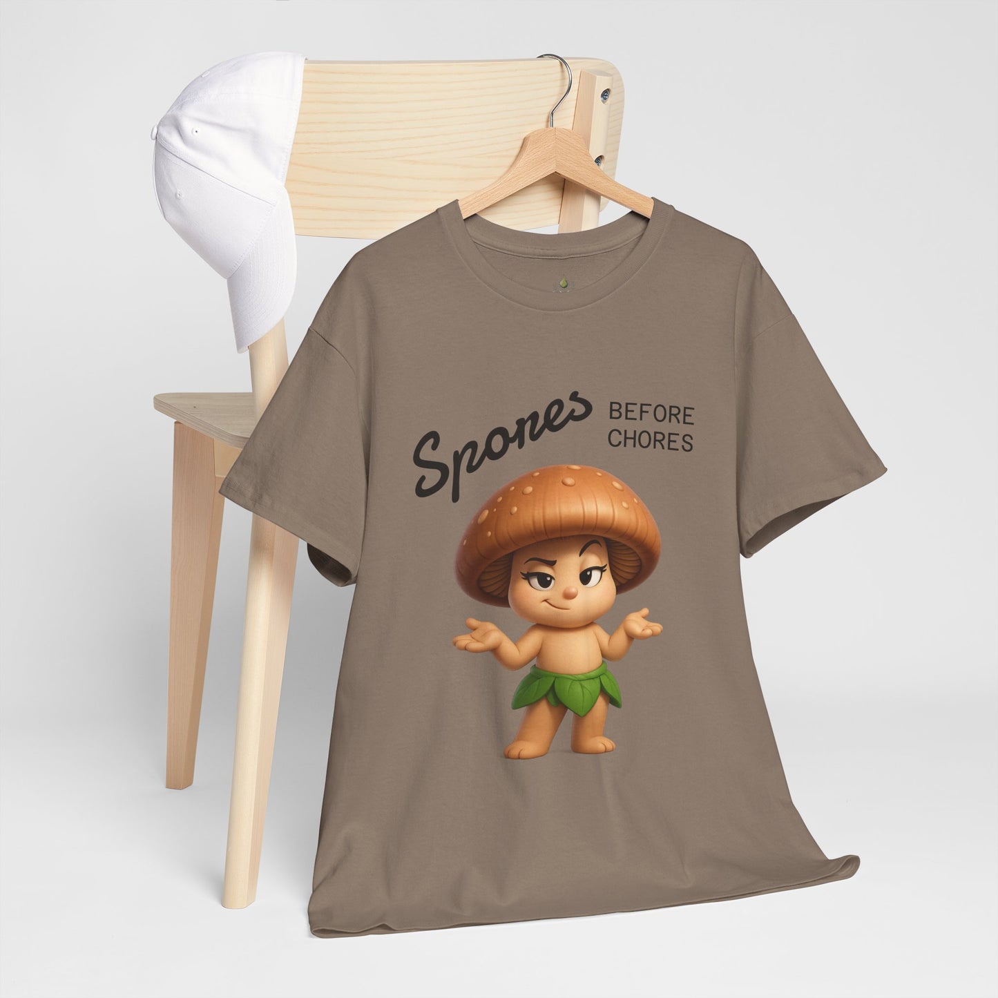 T-Shirt Cute Funny Mushroom Pun Tee Spores Before Chores - FREE SHIPPING