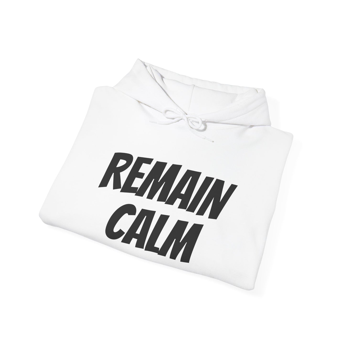 Relaxed Fit Hoodie with 'Remain Calm' Design - Perfect for Stress Relief & Everyday Comfort