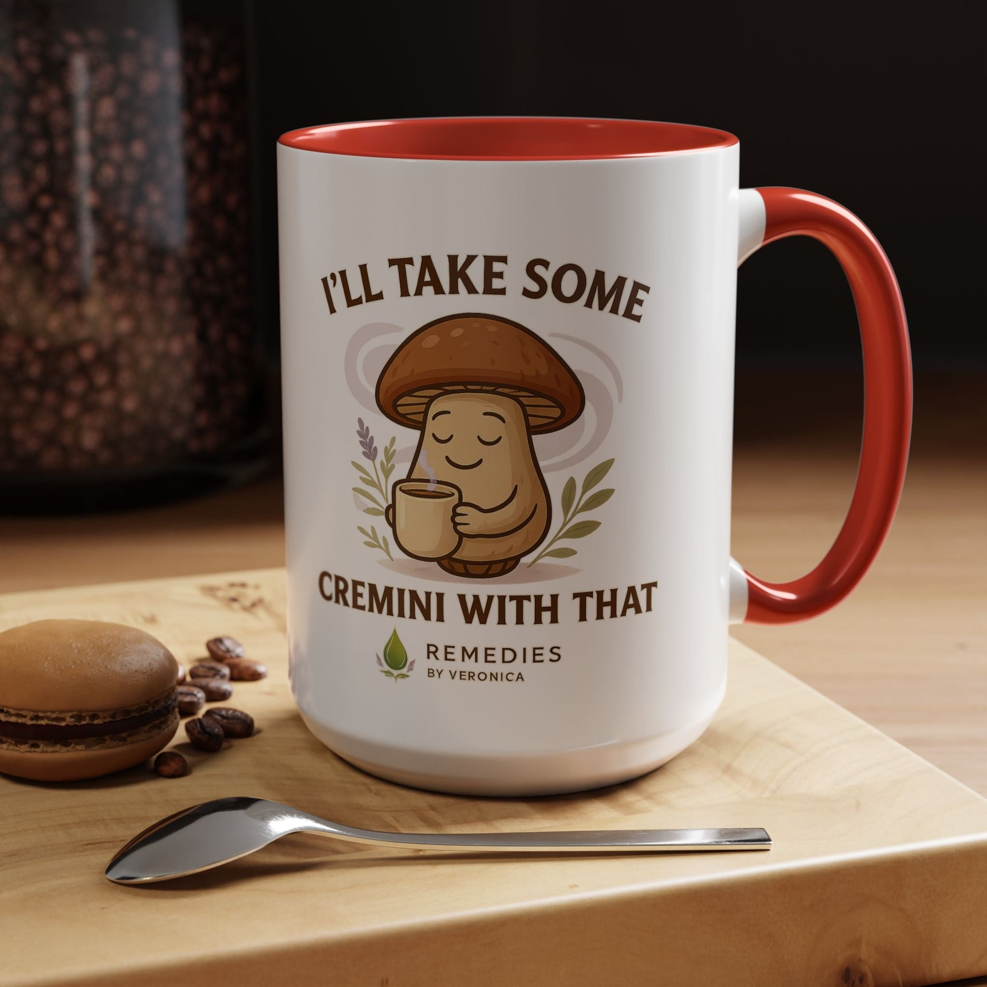 Mushroom Coffee Mug - "I'll Take Some Cremini With That" MULTIPLE COLOR OPTIONS by Printify