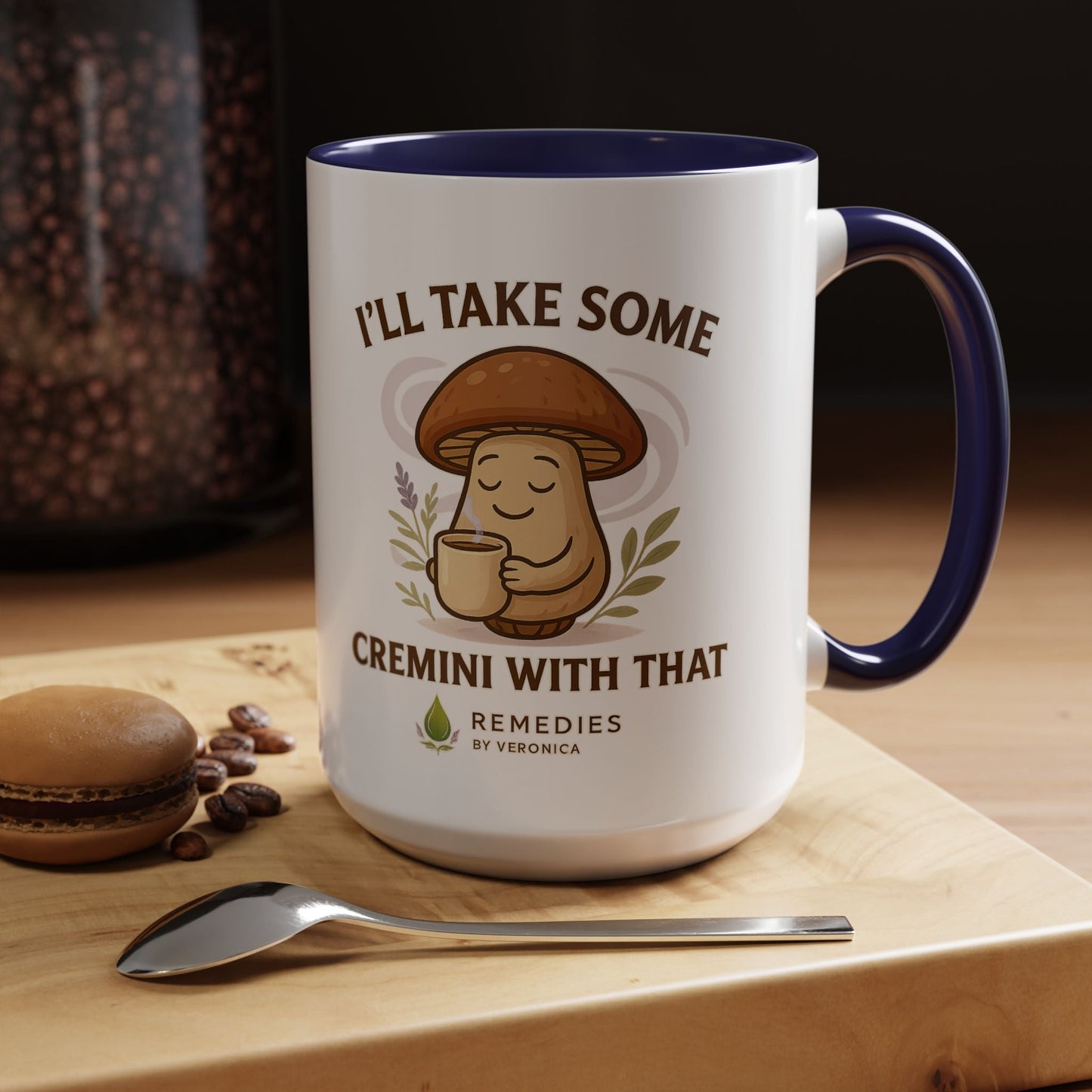 Mushroom Coffee Mug - "I'll Take Some Cremini With That" MULTIPLE COLOR OPTIONS by Printify