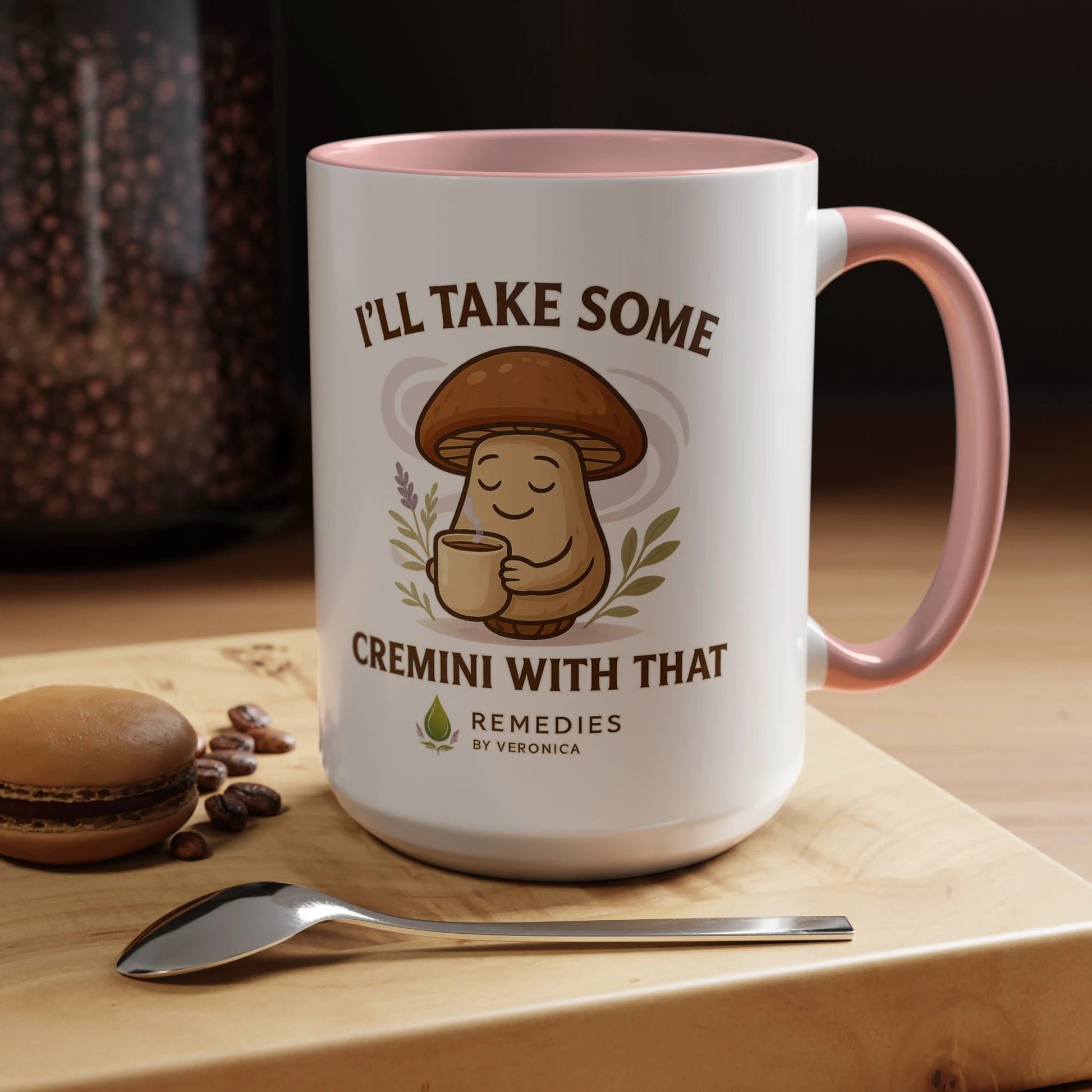 Mushroom Coffee Mug - "I'll Take Some Cremini With That" MULTIPLE COLOR OPTIONS by Printify