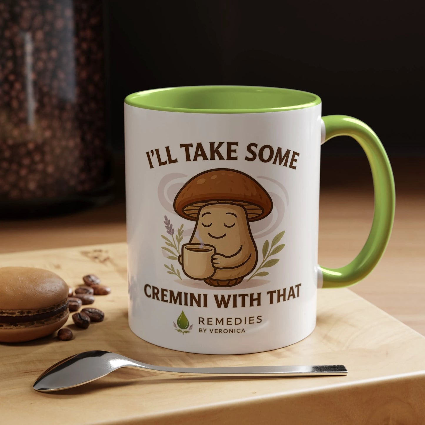 Mushroom Coffee Mug - "I'll Take Some Cremini With That" MULTIPLE COLOR OPTIONS by Printify