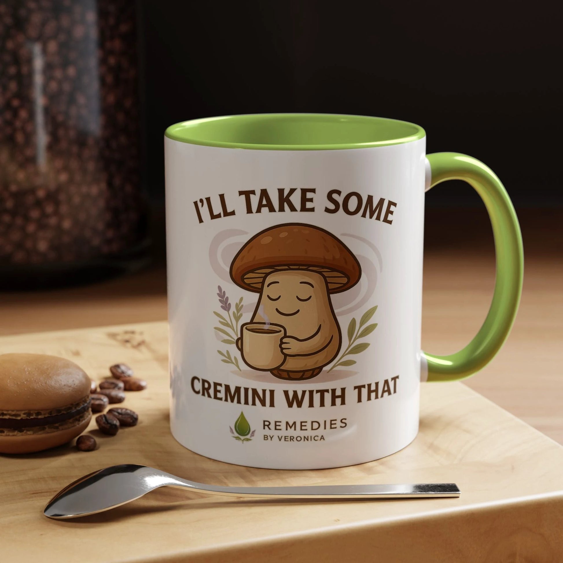 Mushroom Coffee Mug - "I'll Take Some Cremini With That" MULTIPLE COLOR OPTIONS by Printify