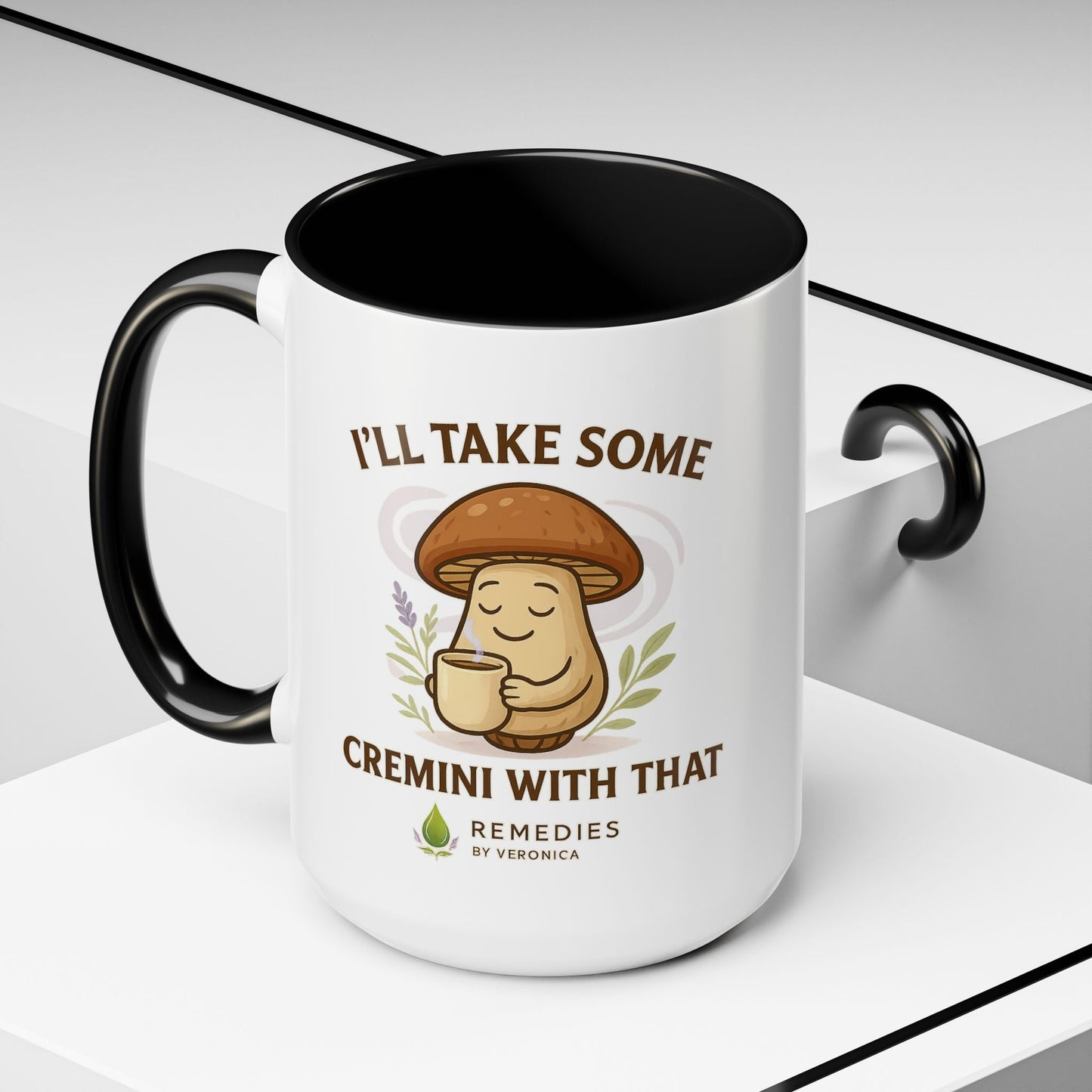 Mushroom Coffee Mug - "I'll Take Some Cremini With That" MULTIPLE COLOR OPTIONS by Printify
