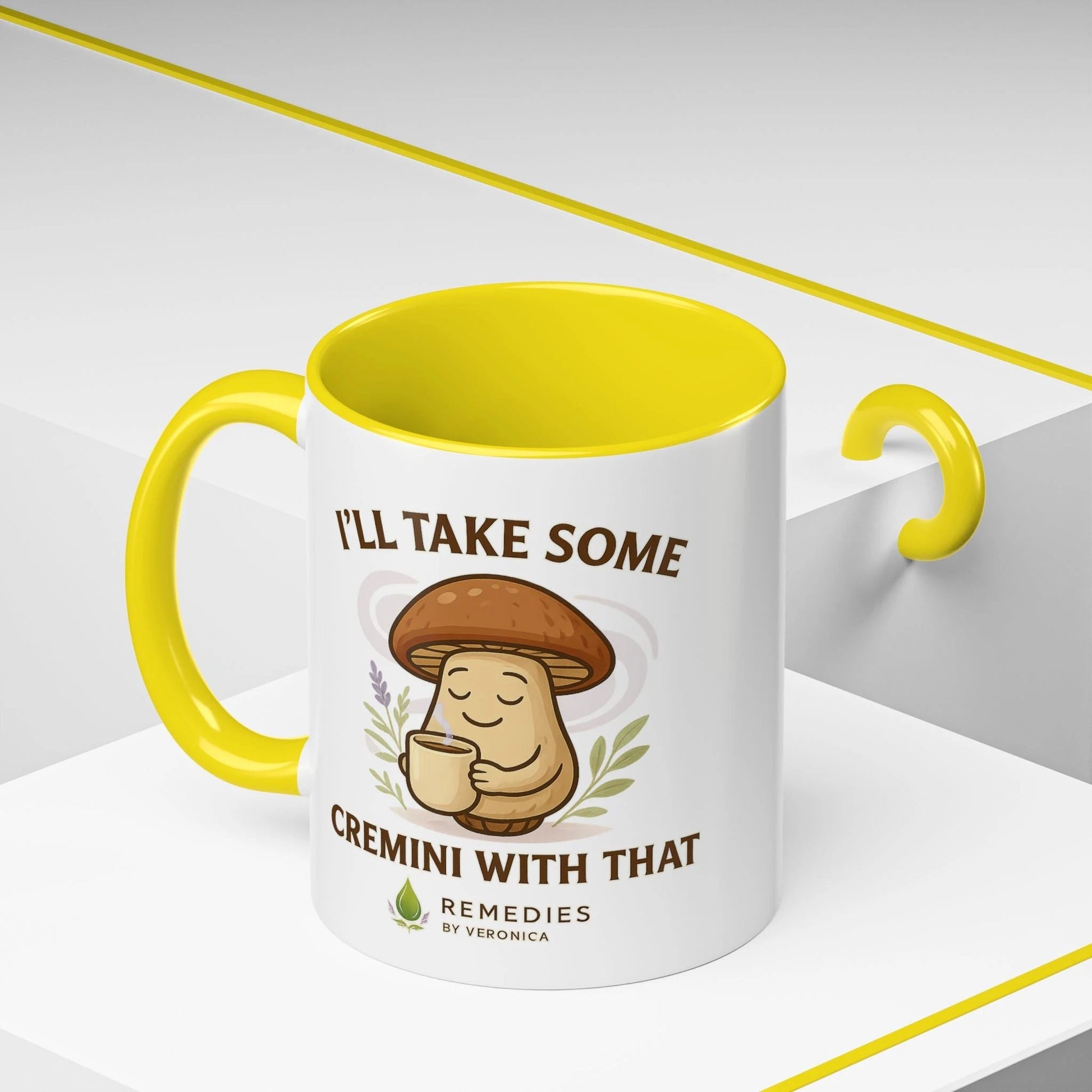Mushroom Coffee Mug - "I'll Take Some Cremini With That" MULTIPLE COLOR OPTIONS by Printify