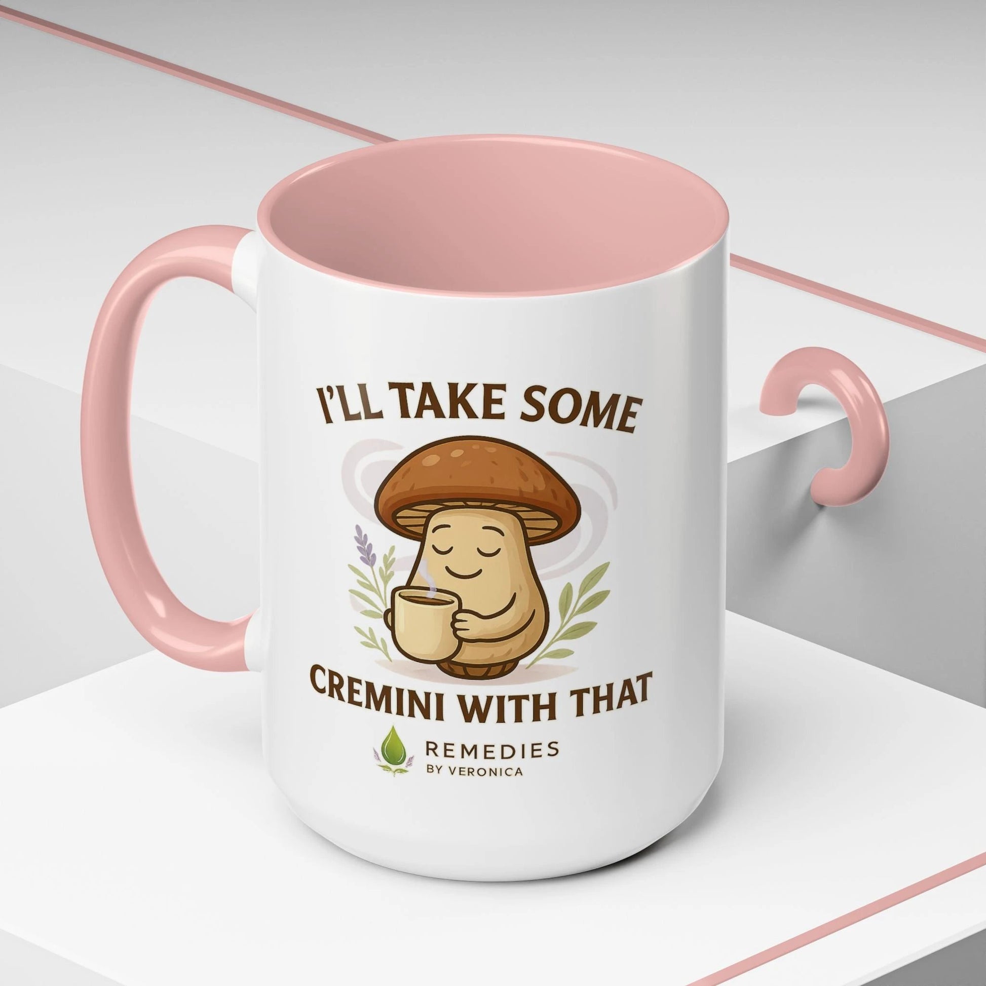 Mushroom Coffee Mug - "I'll Take Some Cremini With That" MULTIPLE COLOR OPTIONS by Printify