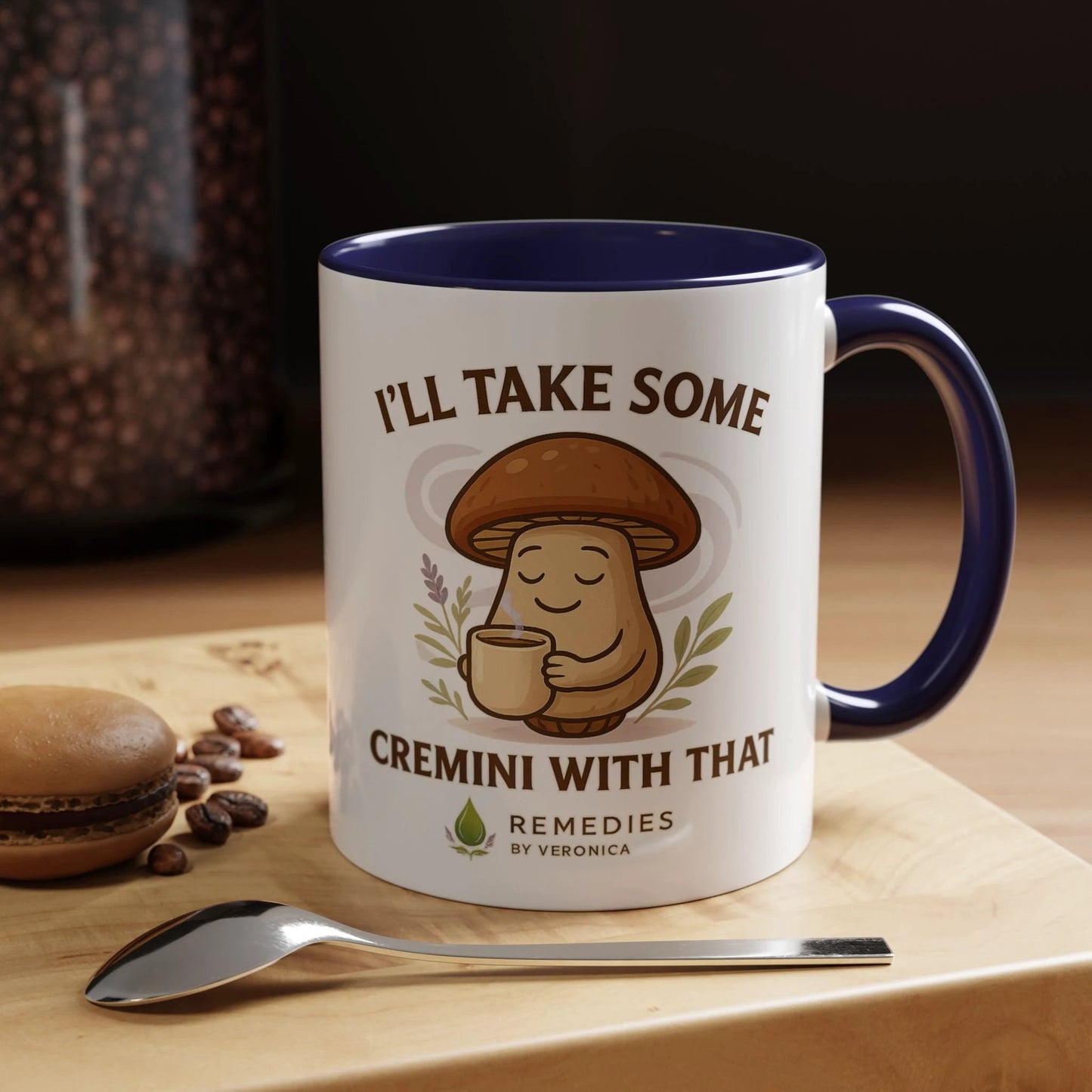 Mushroom Coffee Mug - "I'll Take Some Cremini With That" MULTIPLE COLOR OPTIONS by Printify