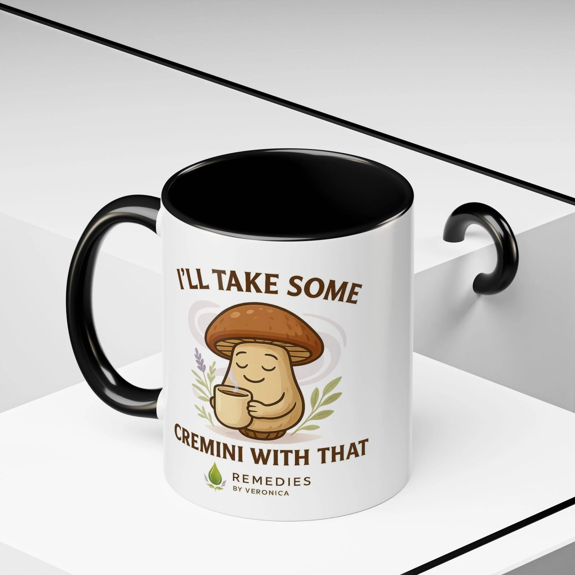 Mushroom Coffee Mug - "I'll Take Some Cremini With That" MULTIPLE COLOR OPTIONS by Printify