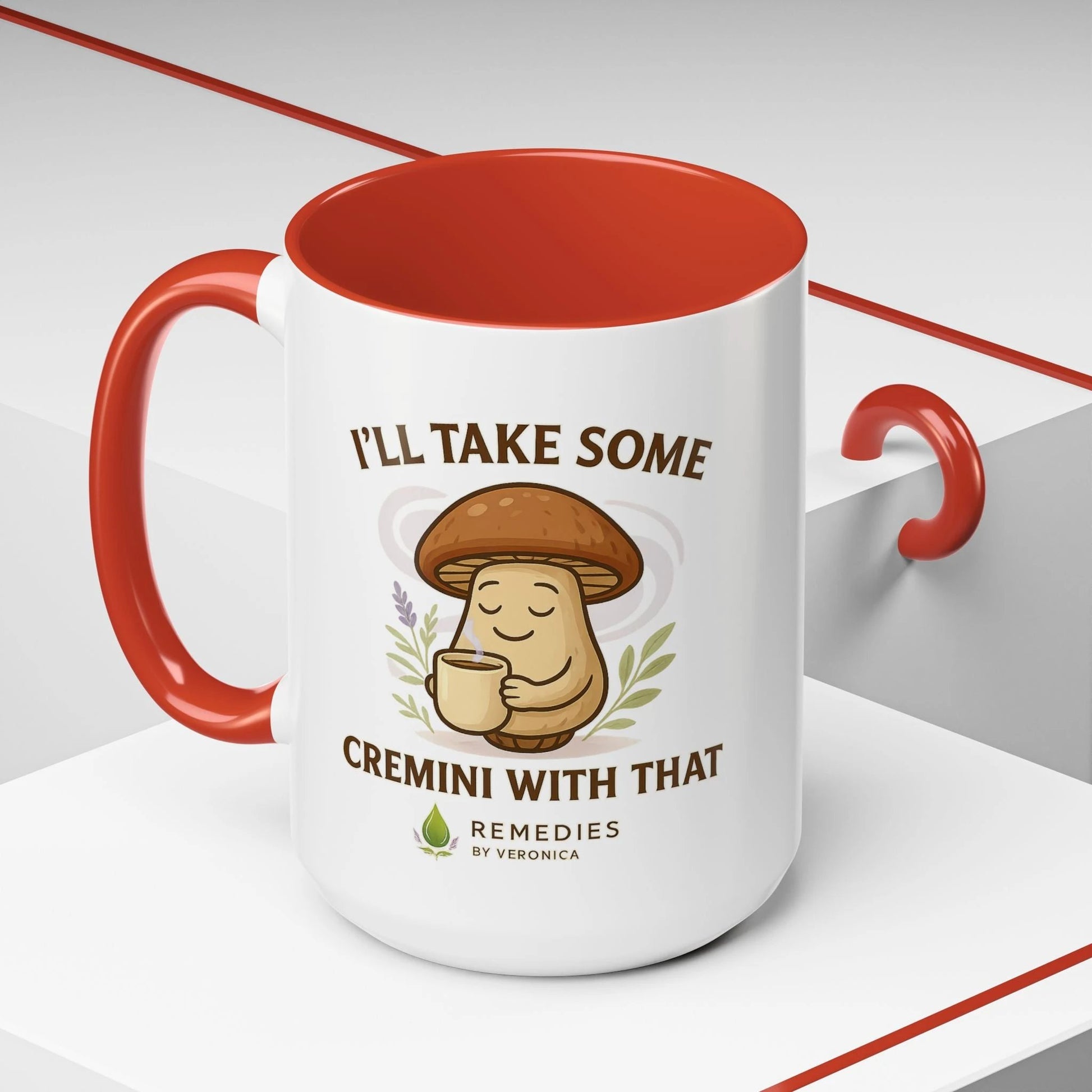 Mushroom Coffee Mug - "I'll Take Some Cremini With That" MULTIPLE COLOR OPTIONS by Printify