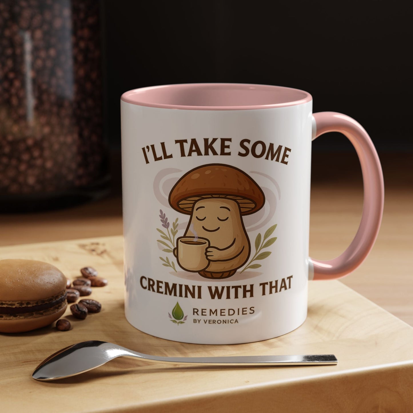 Mushroom Coffee Mug - "I'll Take Some Cremini With That" MULTIPLE COLOR OPTIONS by Printify