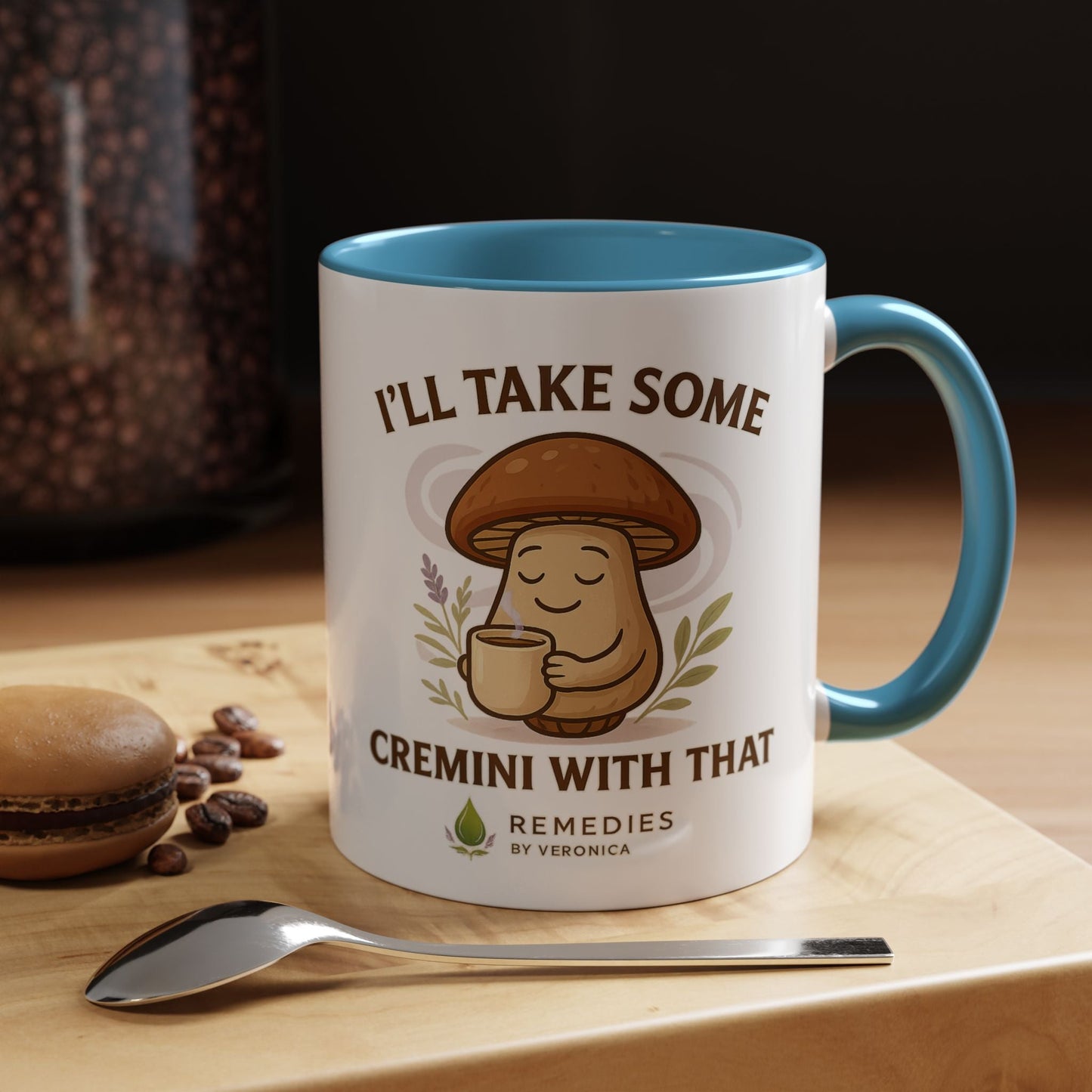 Mushroom Coffee Mug - "I'll Take Some Cremini With That" MULTIPLE COLOR OPTIONS by Printify