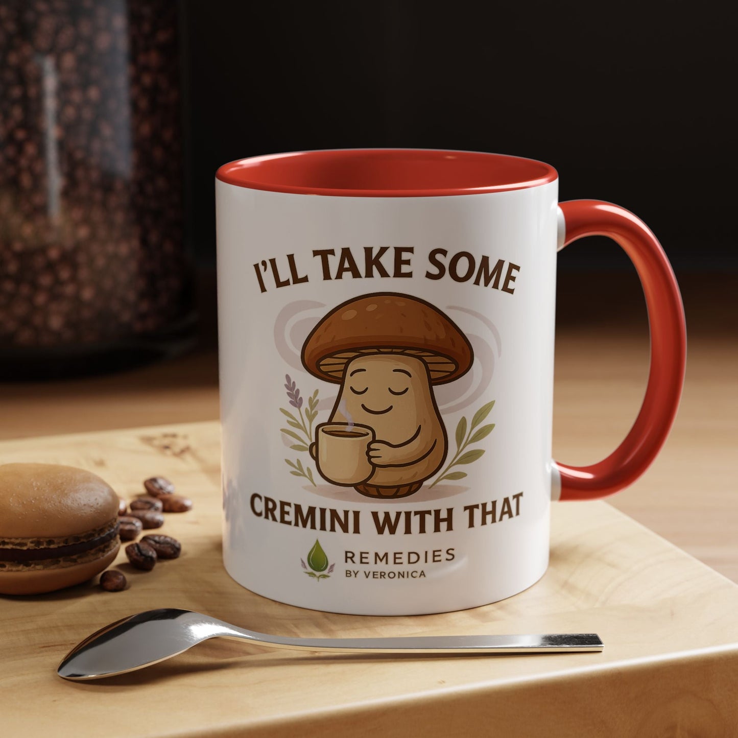 Mushroom Coffee Mug - "I'll Take Some Cremini With That" MULTIPLE COLOR OPTIONS by Printify