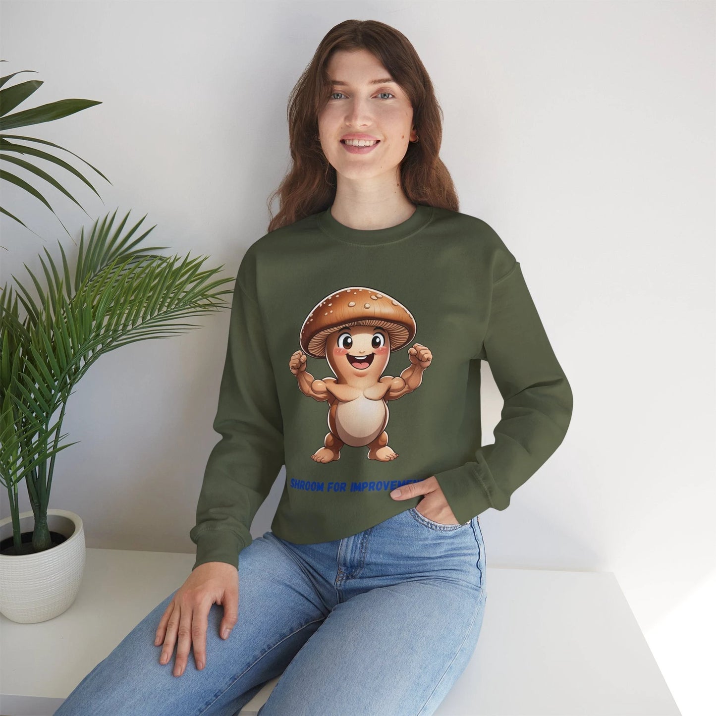 Shroom for Improvement Crewneck Sweatshirt by Printify