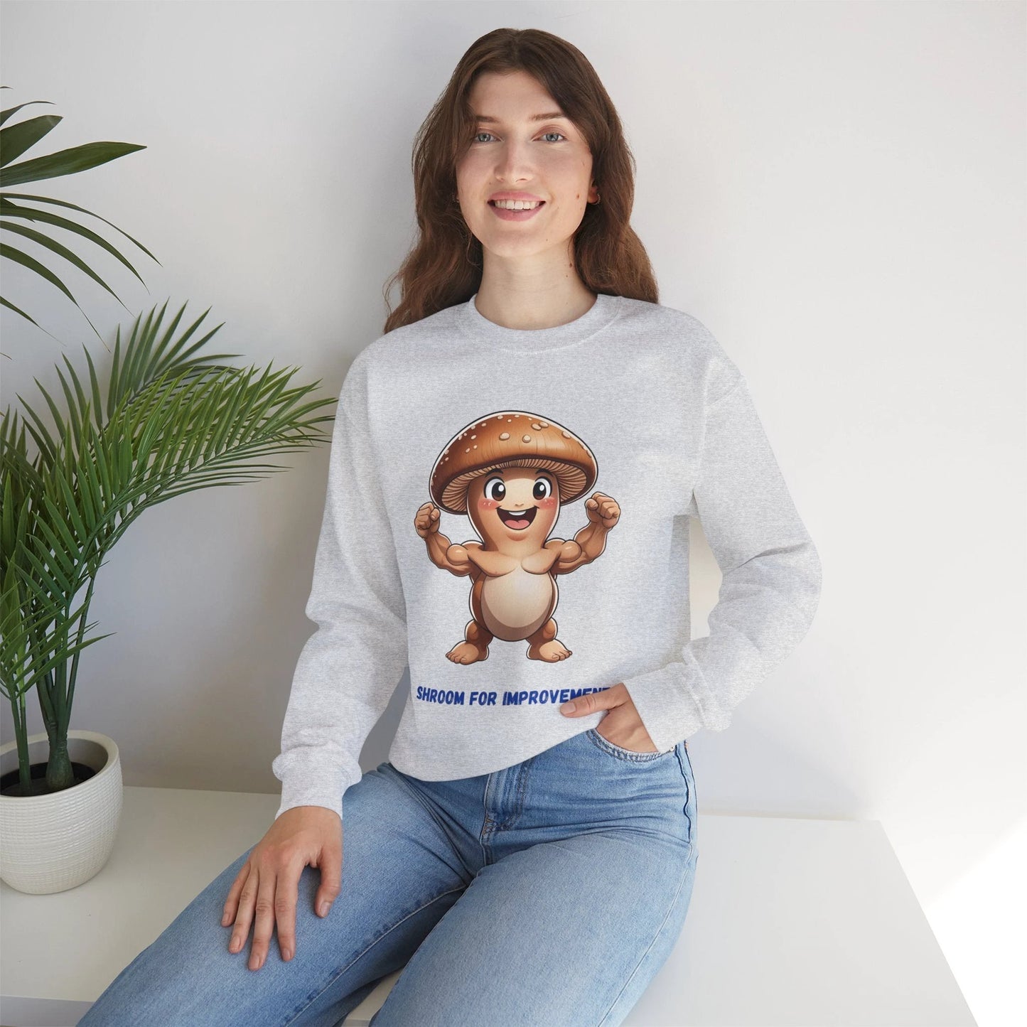 Shroom for Improvement Crewneck Sweatshirt by Printify