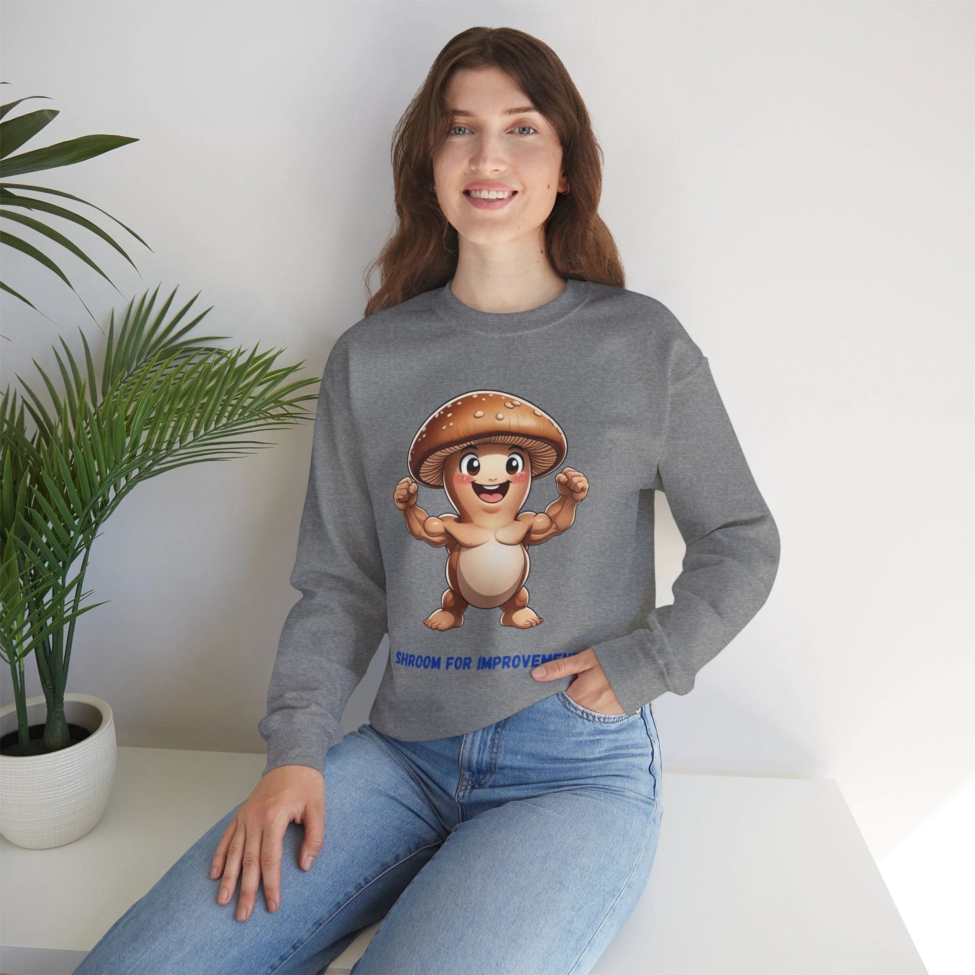 Shroom for Improvement Crewneck Sweatshirt by Printify