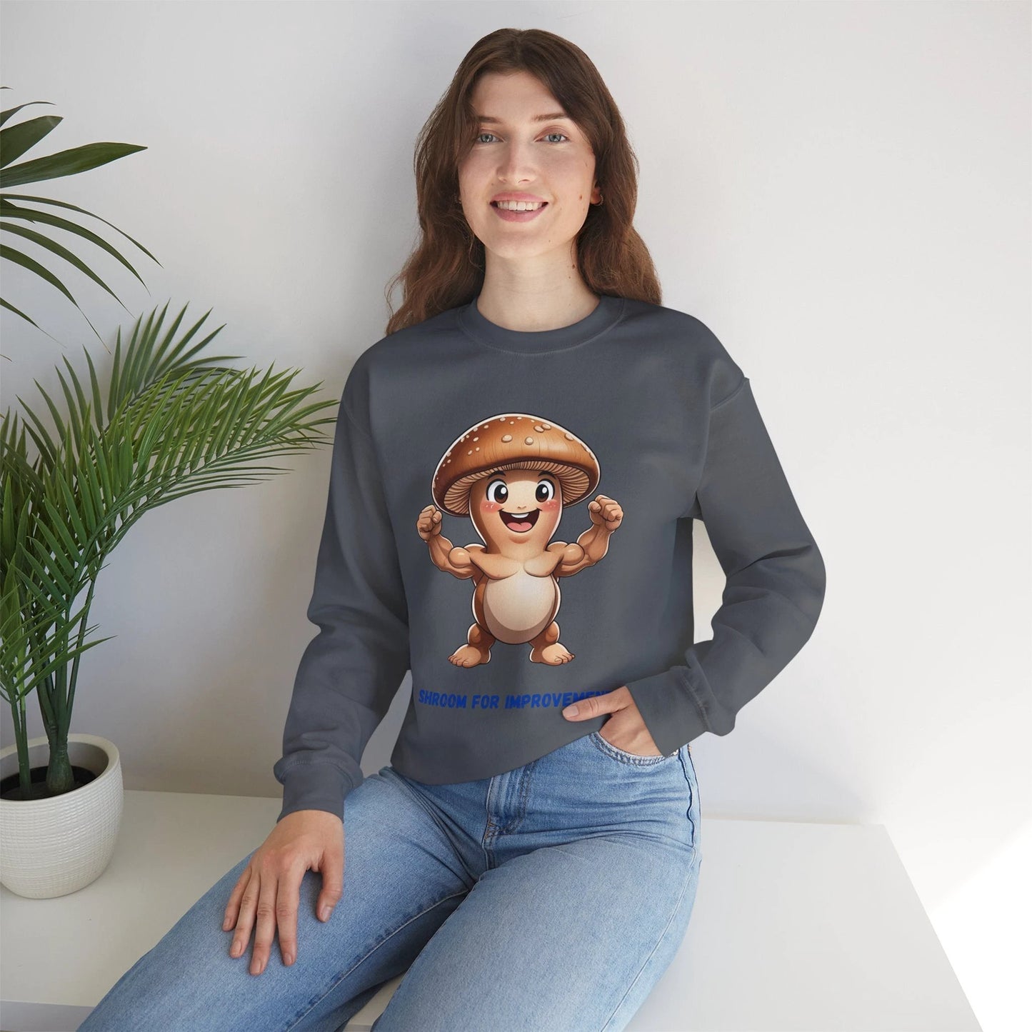 Shroom for Improvement Crewneck Sweatshirt by Printify