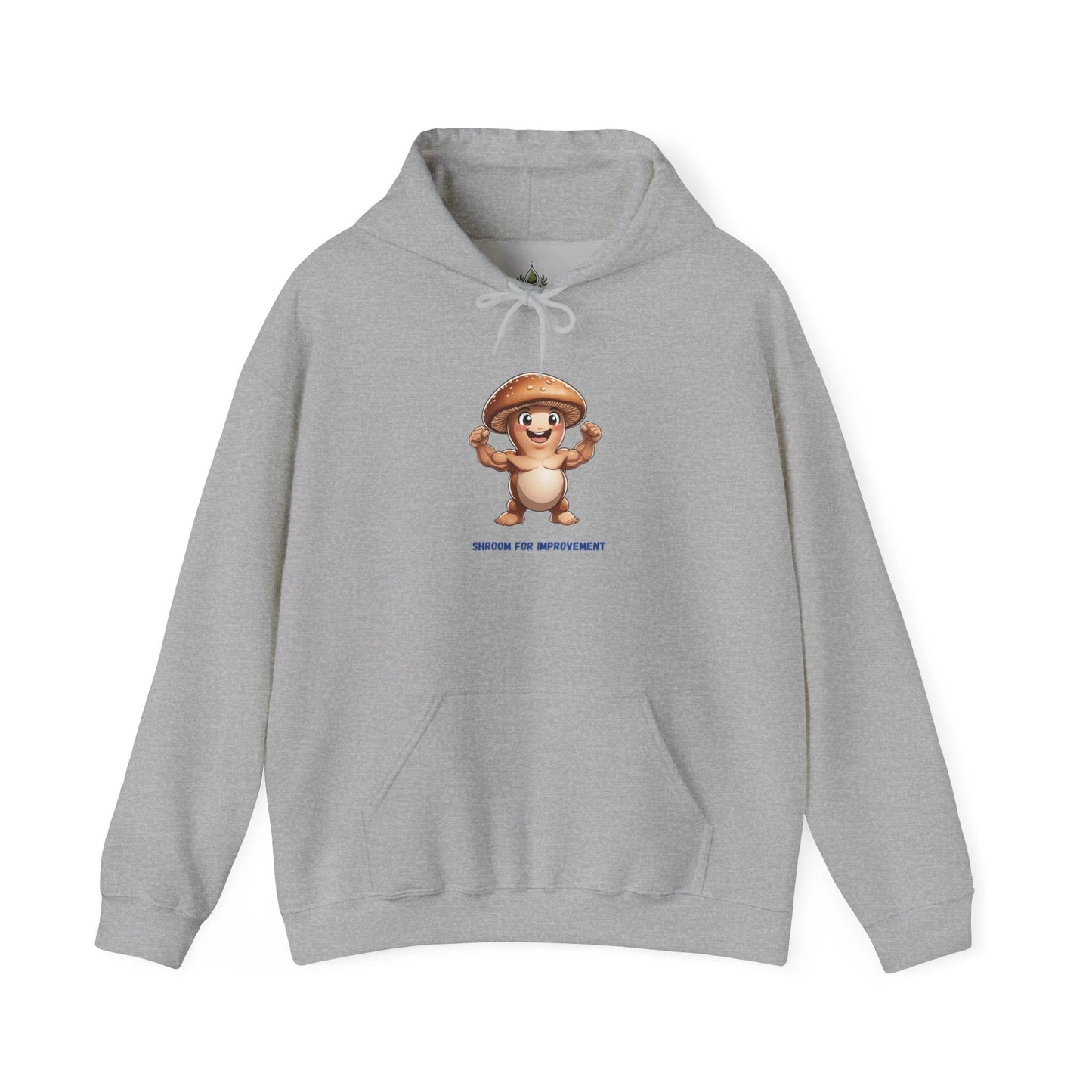 Shroom For Improvement Funny Mushroom Character Hoodie by Printify