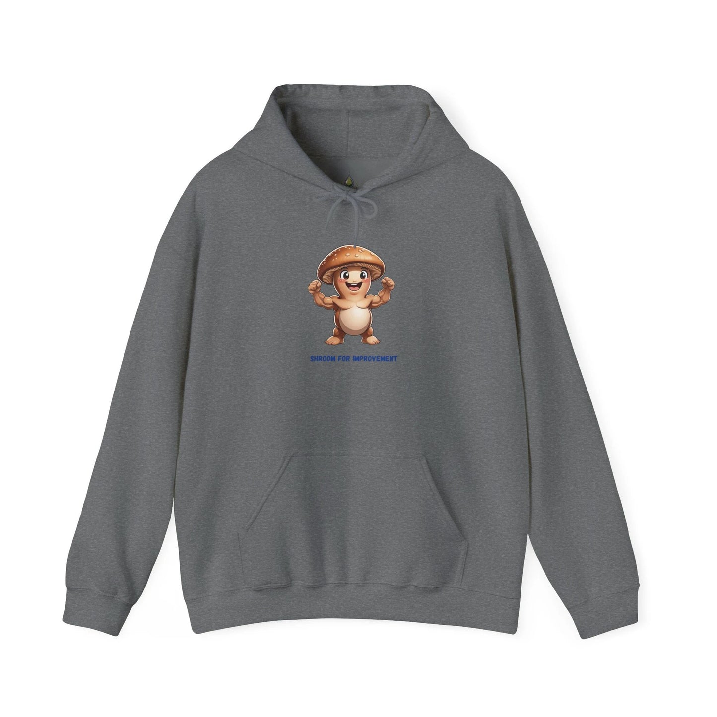 Shroom For Improvement Funny Mushroom Character Hoodie by Printify