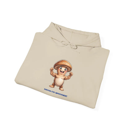 Shroom For Improvement Funny Mushroom Character Hoodie by Printify