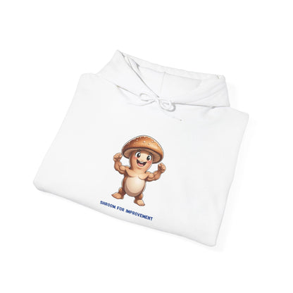 Shroom For Improvement Funny Mushroom Character Hoodie by Printify