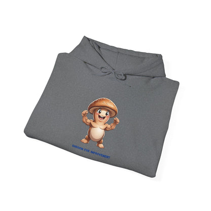 Shroom For Improvement Funny Mushroom Character Hoodie by Printify