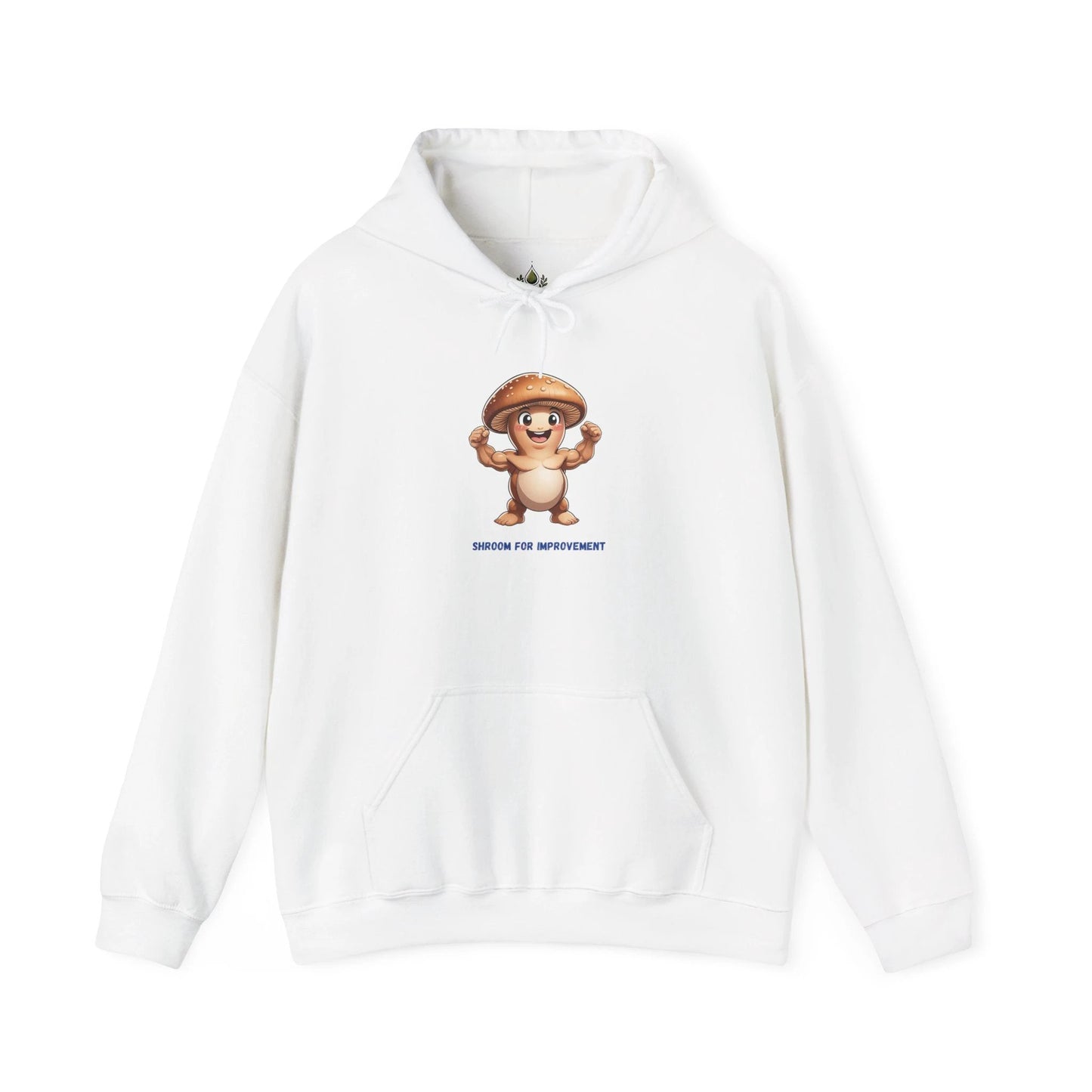 Shroom For Improvement Funny Mushroom Character Hoodie by Printify