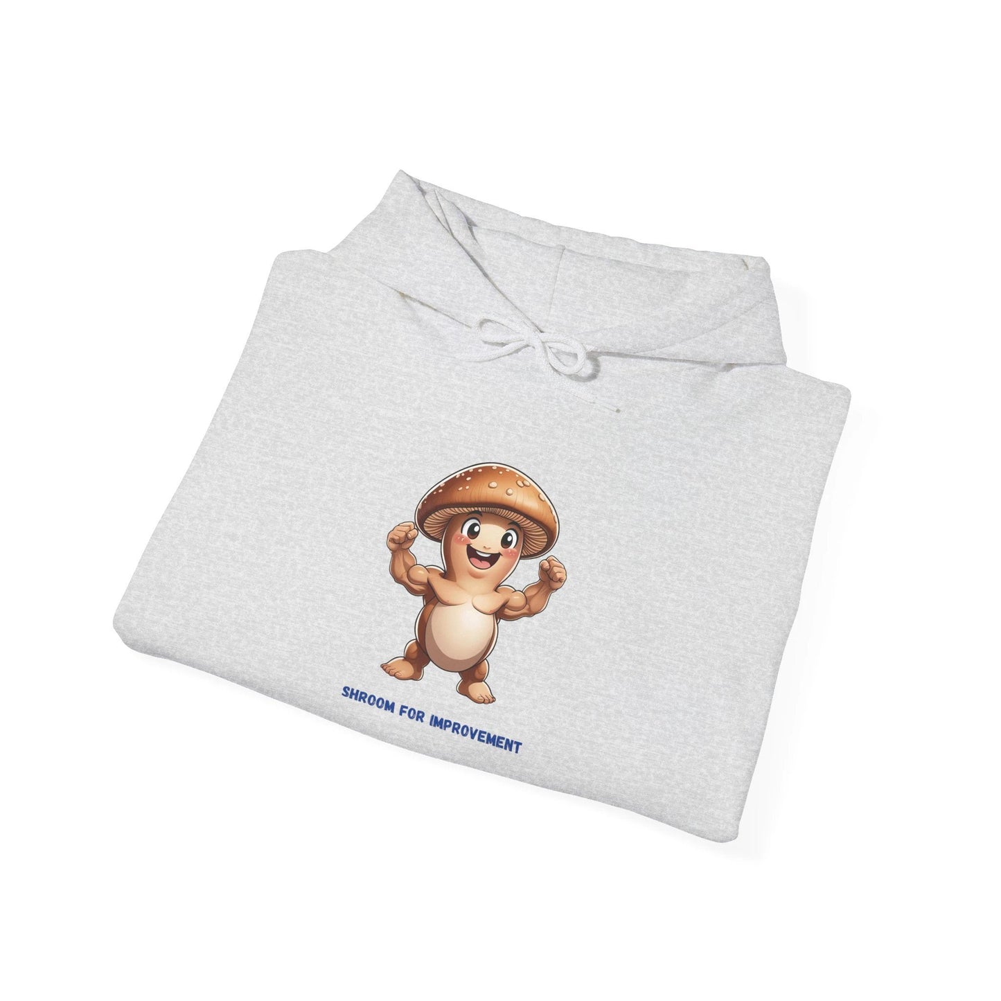 Shroom For Improvement Funny Mushroom Character Hoodie by Printify