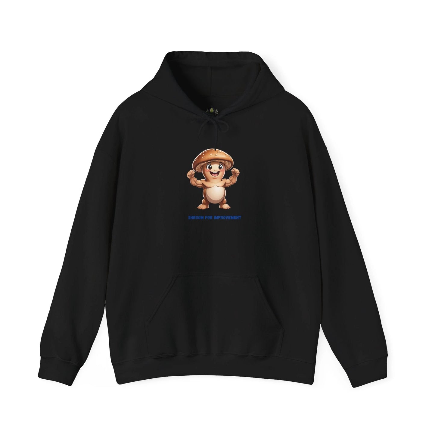Shroom For Improvement Funny Mushroom Character Hoodie by Printify