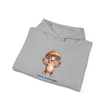 Shroom For Improvement Funny Mushroom Character Hoodie by Printify