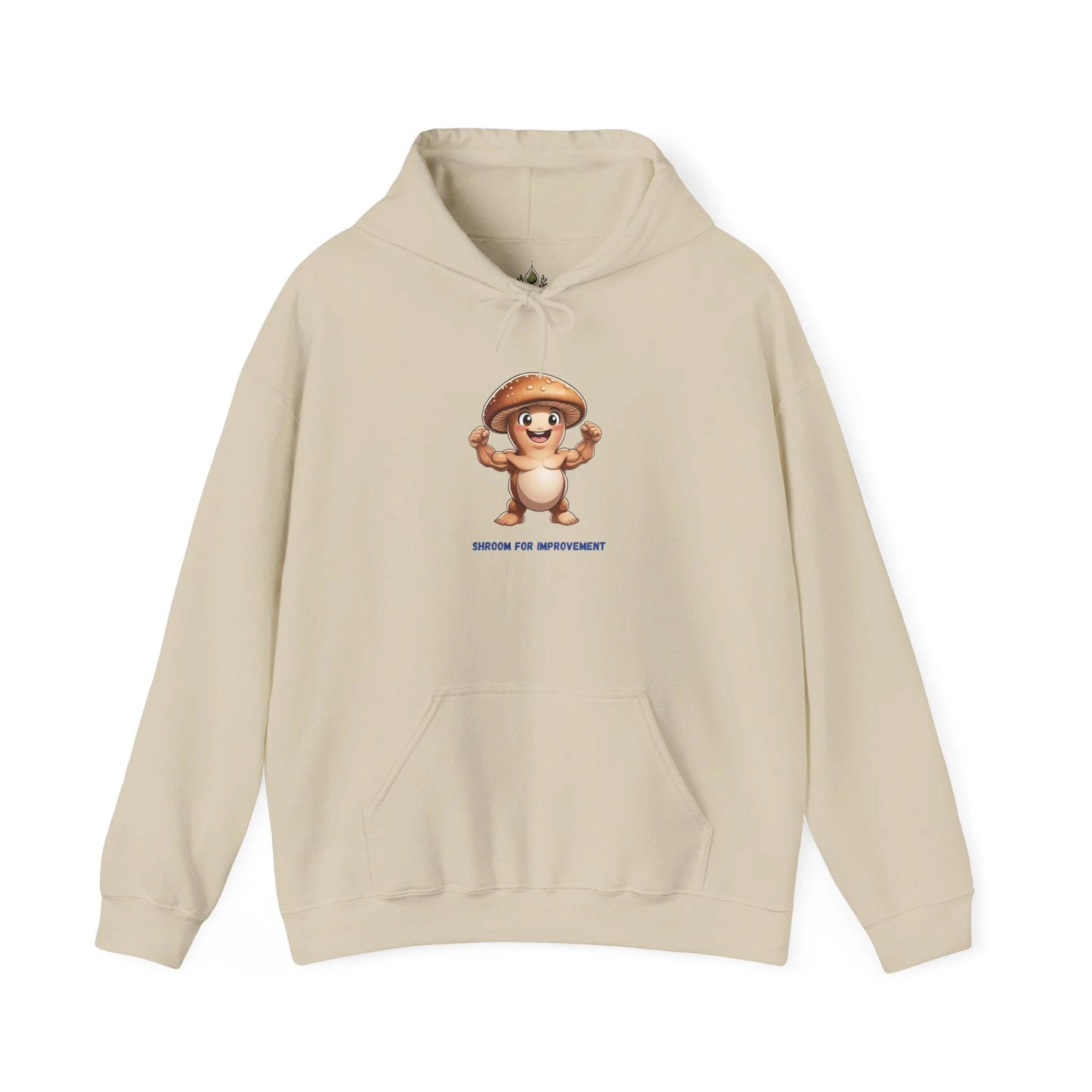 Shroom For Improvement Funny Mushroom Character Hoodie by Printify