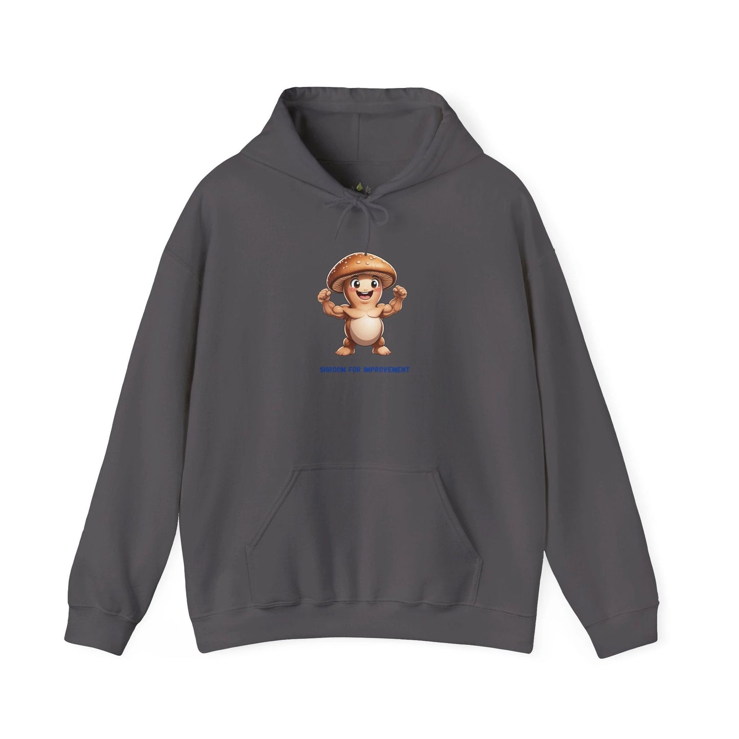 Shroom For Improvement Funny Mushroom Character Hoodie by Printify