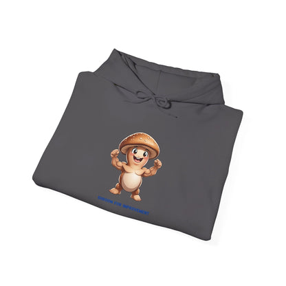 Shroom For Improvement Funny Mushroom Character Hoodie by Printify