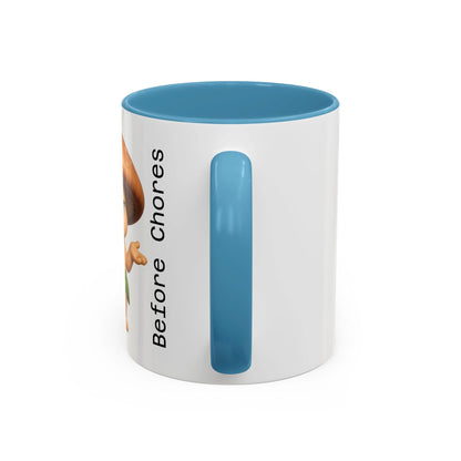 “Funny Mushroom Coffee Mug – Spores Before Chores" (11 oz) Right Side-Multiple Colors by Printify