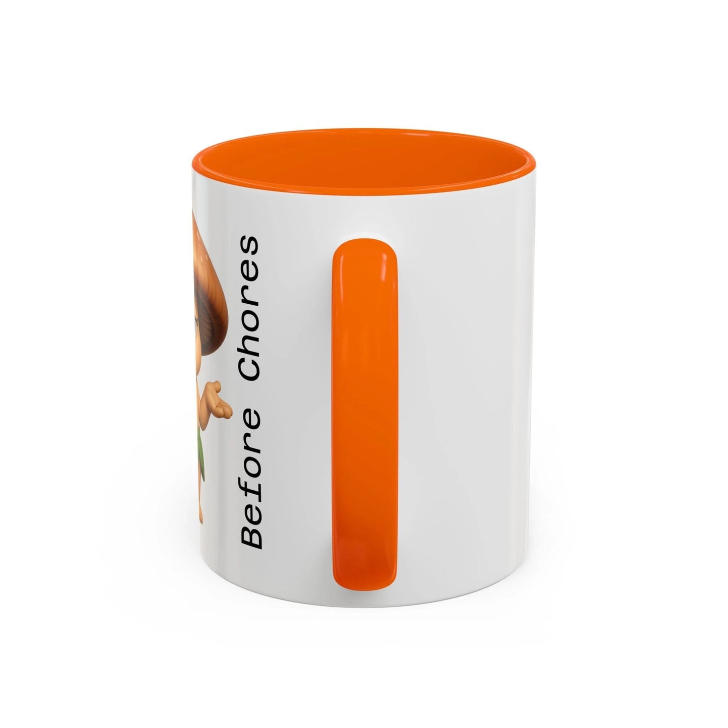 “Funny Mushroom Coffee Mug – Spores Before Chores" (11 oz) Right Side-Multiple Colors by Printify