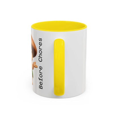 “Funny Mushroom Coffee Mug – Spores Before Chores" (11 oz) Right Side-Multiple Colors by Printify